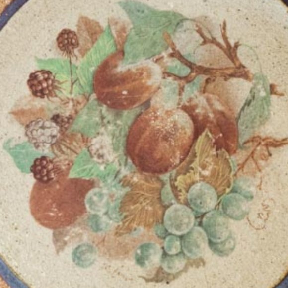 Monroe Salt Works Green Grapes, Peachers and Blackberres Large Dinner Plate 11" - Picture 3 of 8